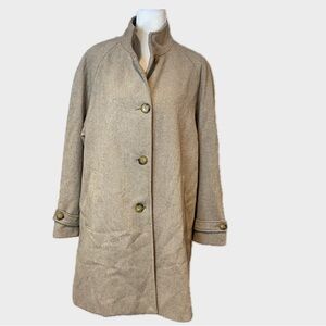 Joan’s New York stand collar coat wool blend with buttons classic style s/14W